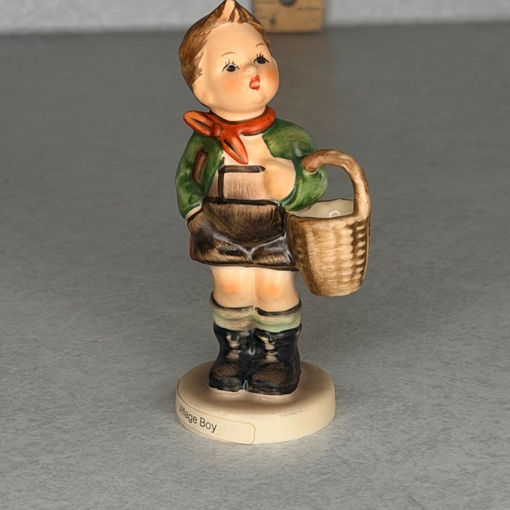 Goebel Village Boy Figurine 51 3/0‎ W Germany Hummel Style Vintage Porcelain 4"